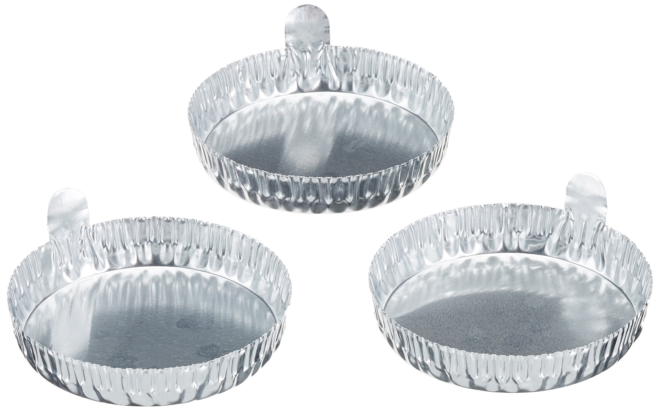 neoLab Aluschalen mit Griff, 80 ml, Silber, 70 mm Durchmesser, 15 mm Höhe, Größe III, 100 Stück