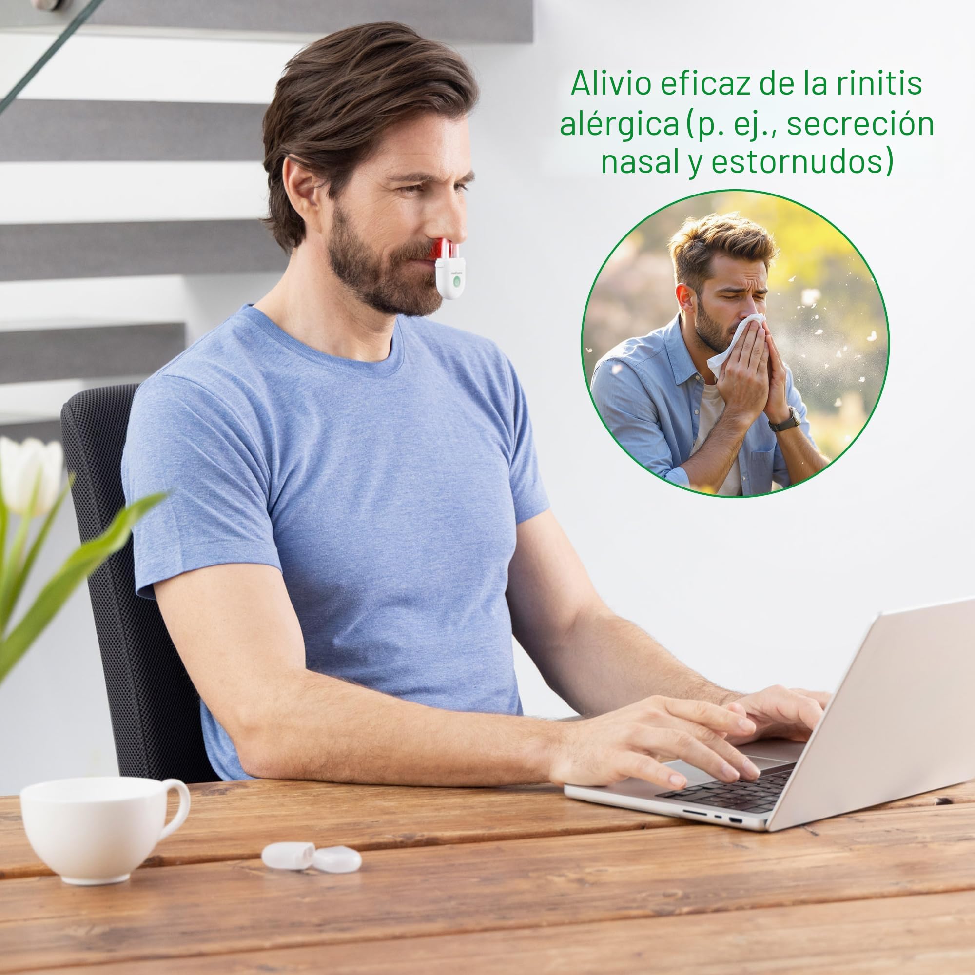 medisana Medinose - Alivio de alergias, terapia de luz nasal para rinitis alérgica, rinitis y fiebre del heno