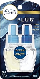 Febreze Origins Fade Defy PLUG Air Freshener & Odor Eliminator, Ocean, (1) .87 fl. oz. Oil Refill