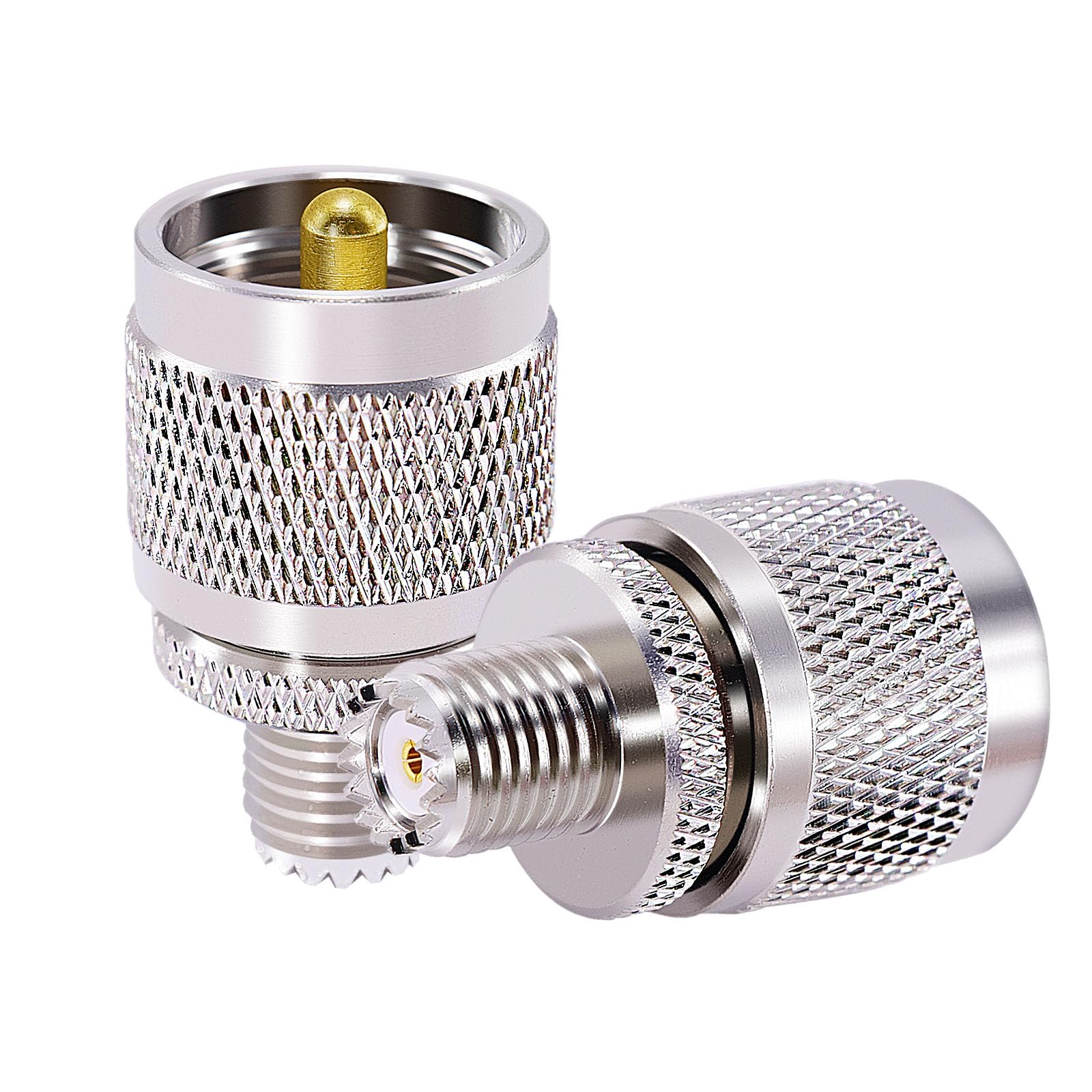 CNARIO 2PCS PL-259 to mini UHF Coax Adapter UHF PL259 Male to Mini UHF SO239 Female RF Coaxial Coax Adapter for CB Ham Radio Antenna Broadcast Scanner