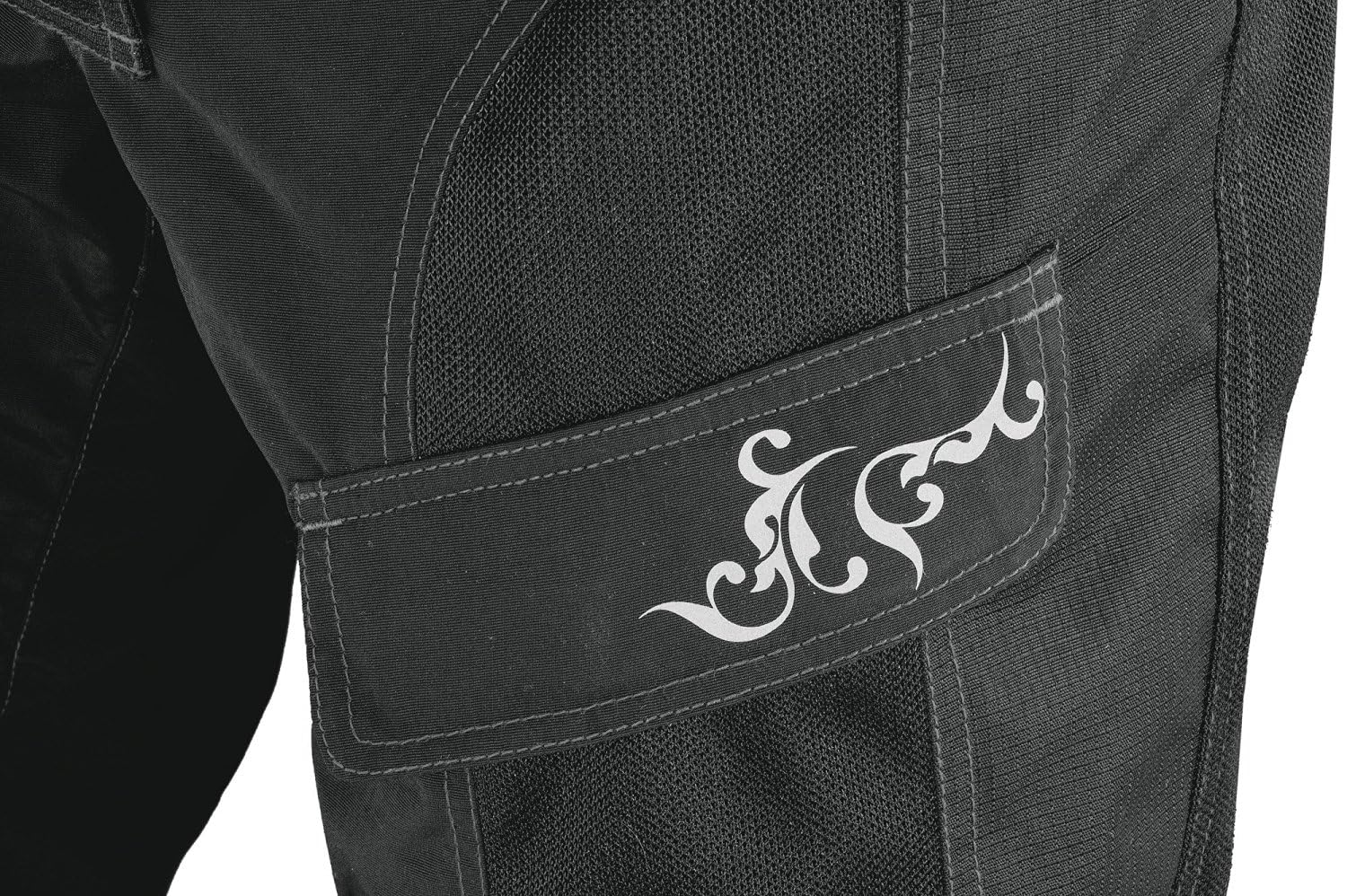 NERVE Shop Leichte Dünne Sommer Motorradhose -Run- Motorrad Sommerhose Mesh Damen Textilhose mit Protektoren - schwarz
