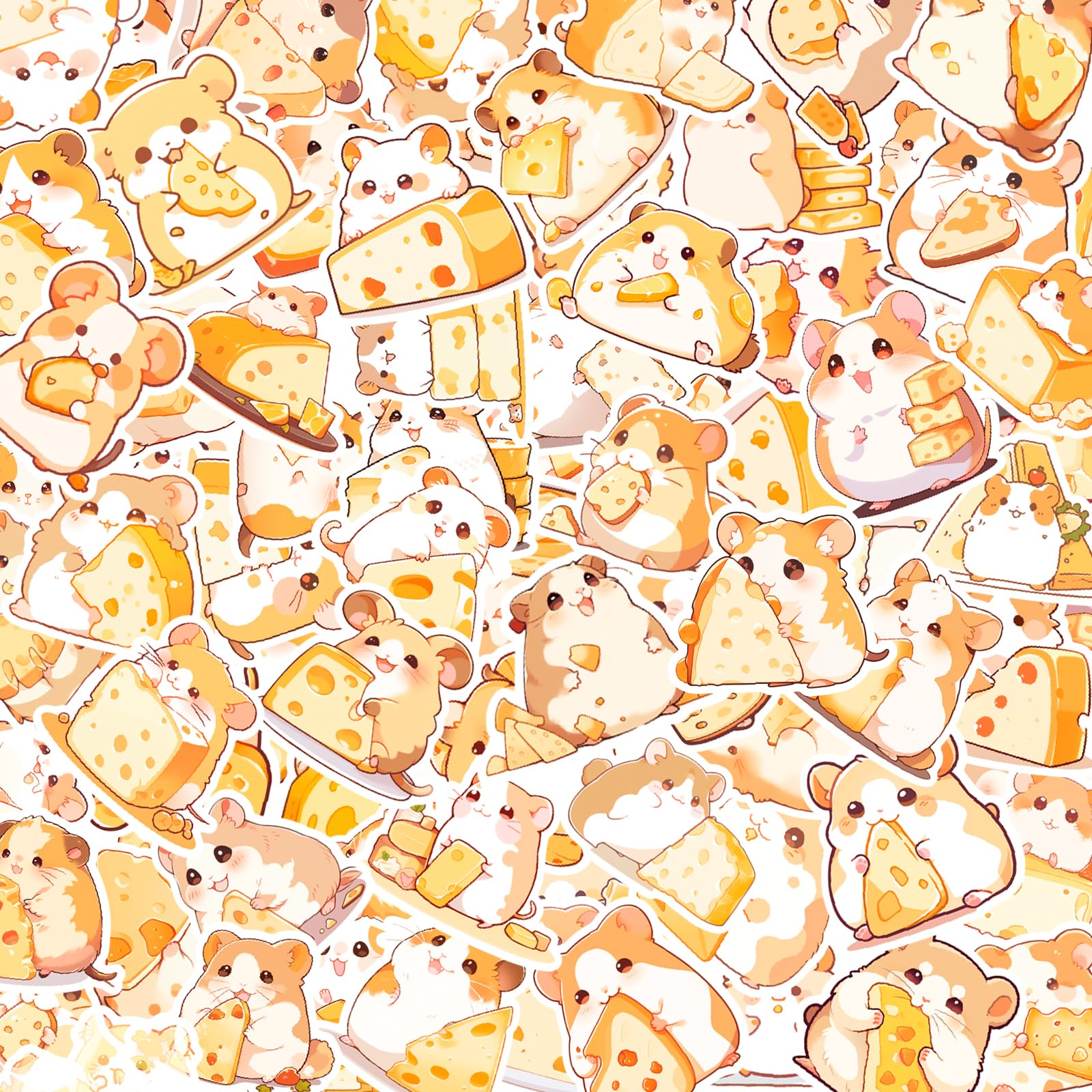 Hamster Stickers 100 Pcs Animals Stickers for Kids,Waterproof Cute Hamster Animals Sticker Decoration for Cartoon Animals Theme Party,Vinyl Animals