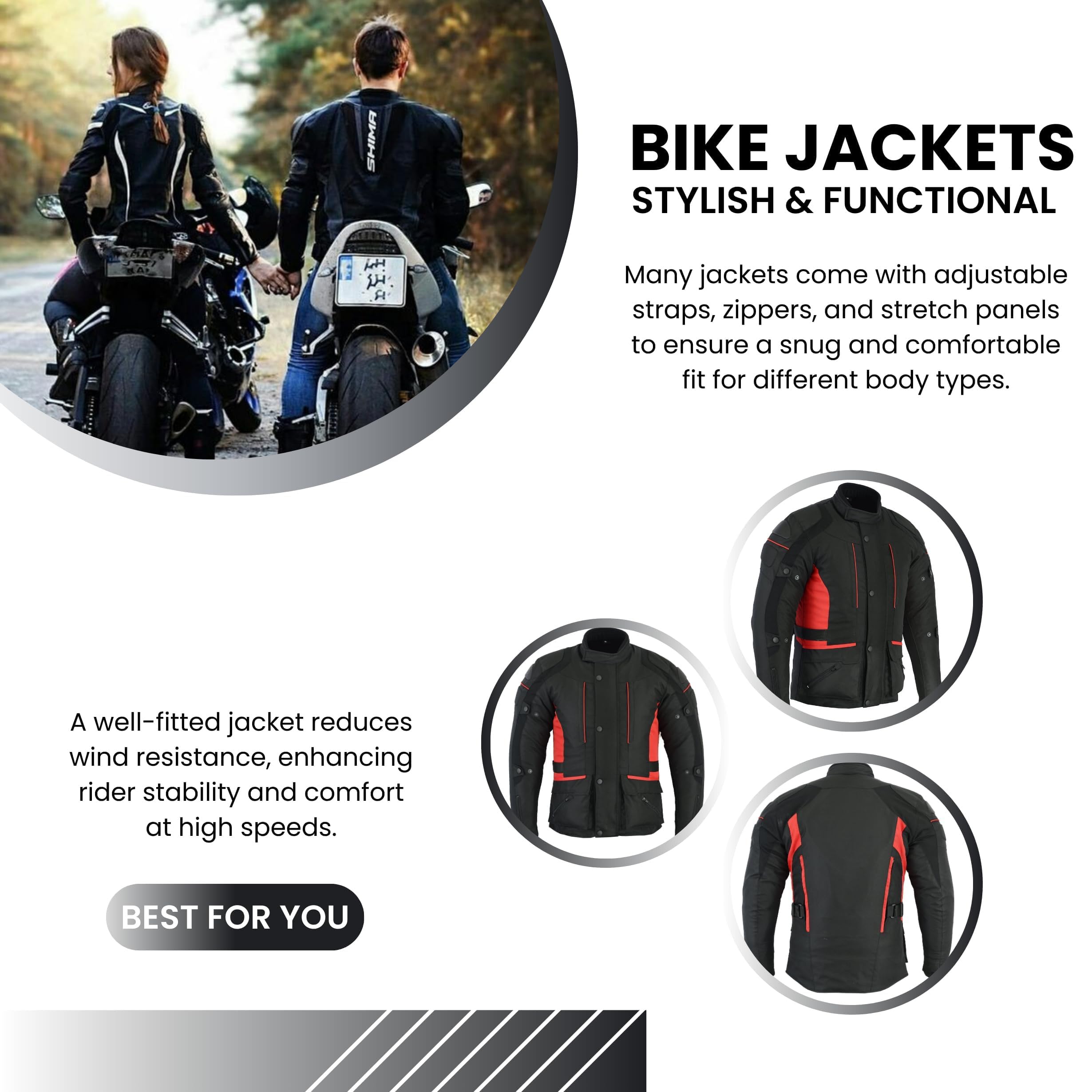 Sterling Sports - Chaqueta impermeable para moto con protección CE, color negro/gris, negro/rojo, negro y rojo