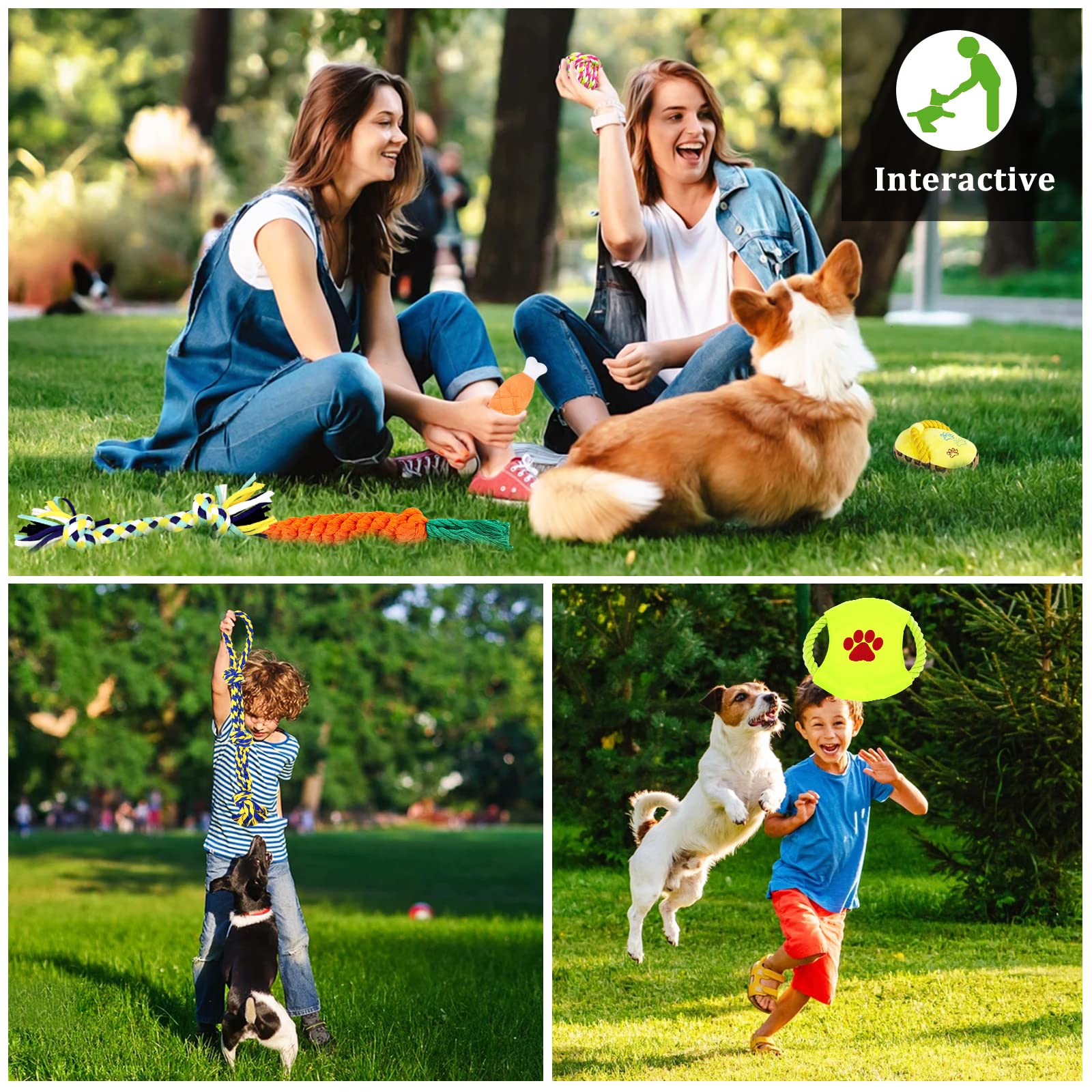 Set Giochi per Cani - 20pcs Corde in Cotone Naturale per la Pulizia dei Denti - per Cani Piccola e Media