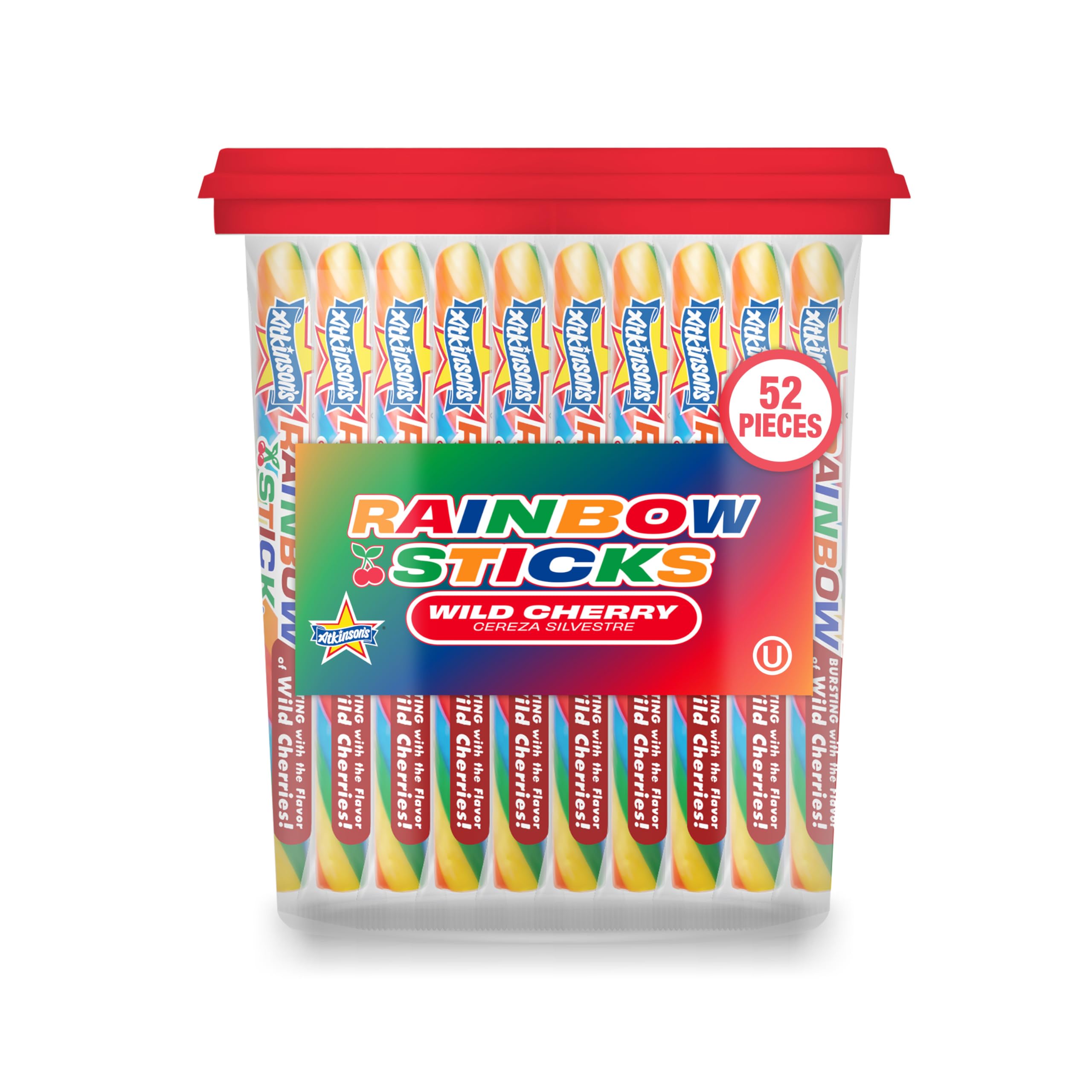 Amazon.com: Atkinson's Rainbow Twist Sticks Cherry Flavored 0.7oz