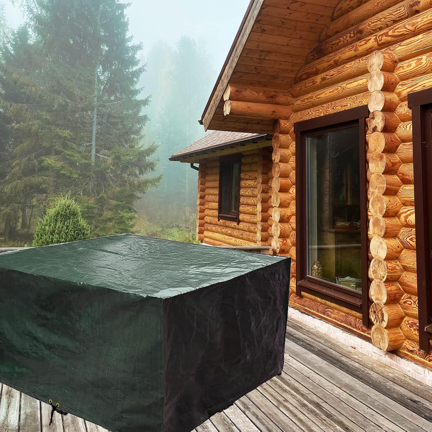 RICHIE Cube Garden Furniture Covers Waterproof, 135x135x71cm Outdoor Patio Rattan Cube Set Cover, Garden Square Table Cover, Windproof, Anti-UV for Chair and Table Rattan Sofa Furniture Cover 8 81qL2E3lY6L. AC SL1500