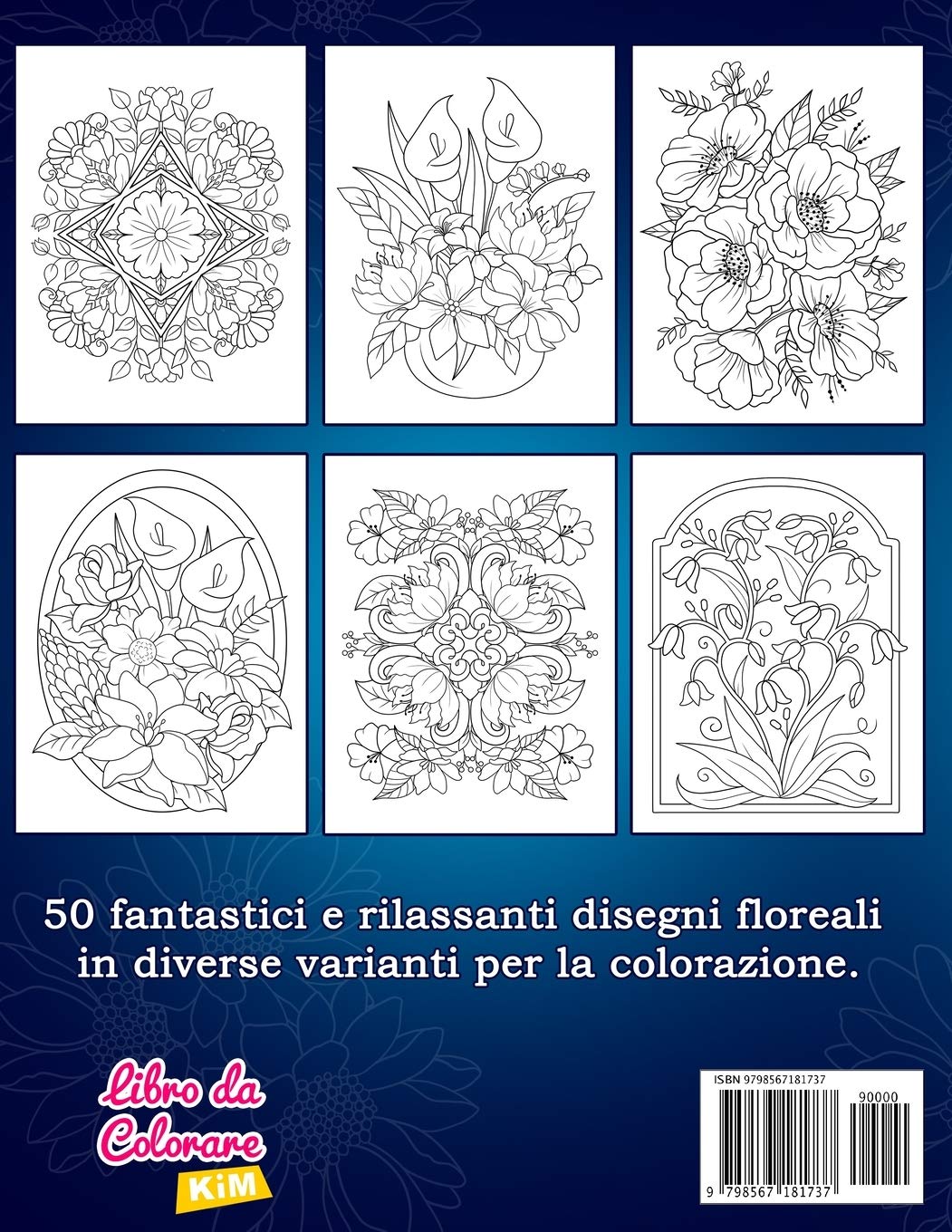 Fiori Rilassanti: Libro da Colorare per Adulti con Motivi Floreali
