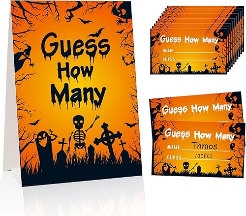 SICOHOME Halloween Adivina cuántos suministros de fiesta de Halloween, juego de fiesta de Halloween para niños y adultos, juego de adivinanzas en disponible en Yaxa Peru