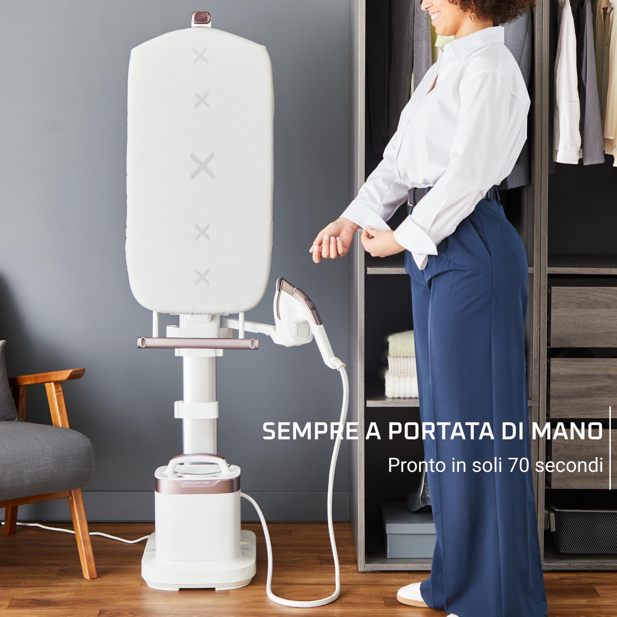 Rowenta IXEO Vision All-in-One Sistema Stiratura Vaporizzazione Asse Multi-Posizione QR1811