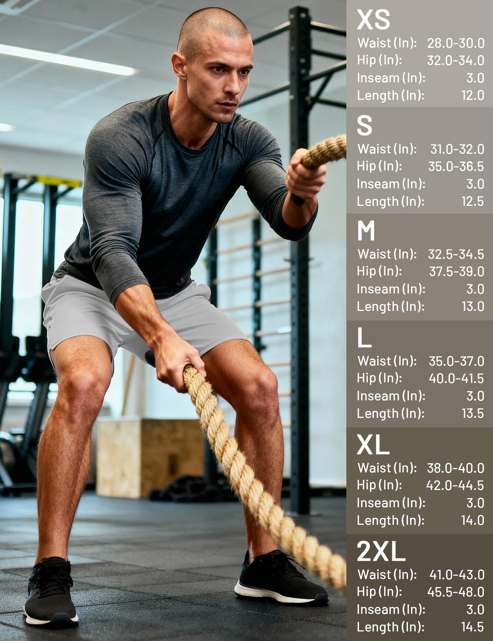 MIER Pantalones Cortos para Hombre de 3 Pulgadas, de Secado rápido, Ligeros, Resistentes al Agua, para Entrenamiento atlético, con Forro