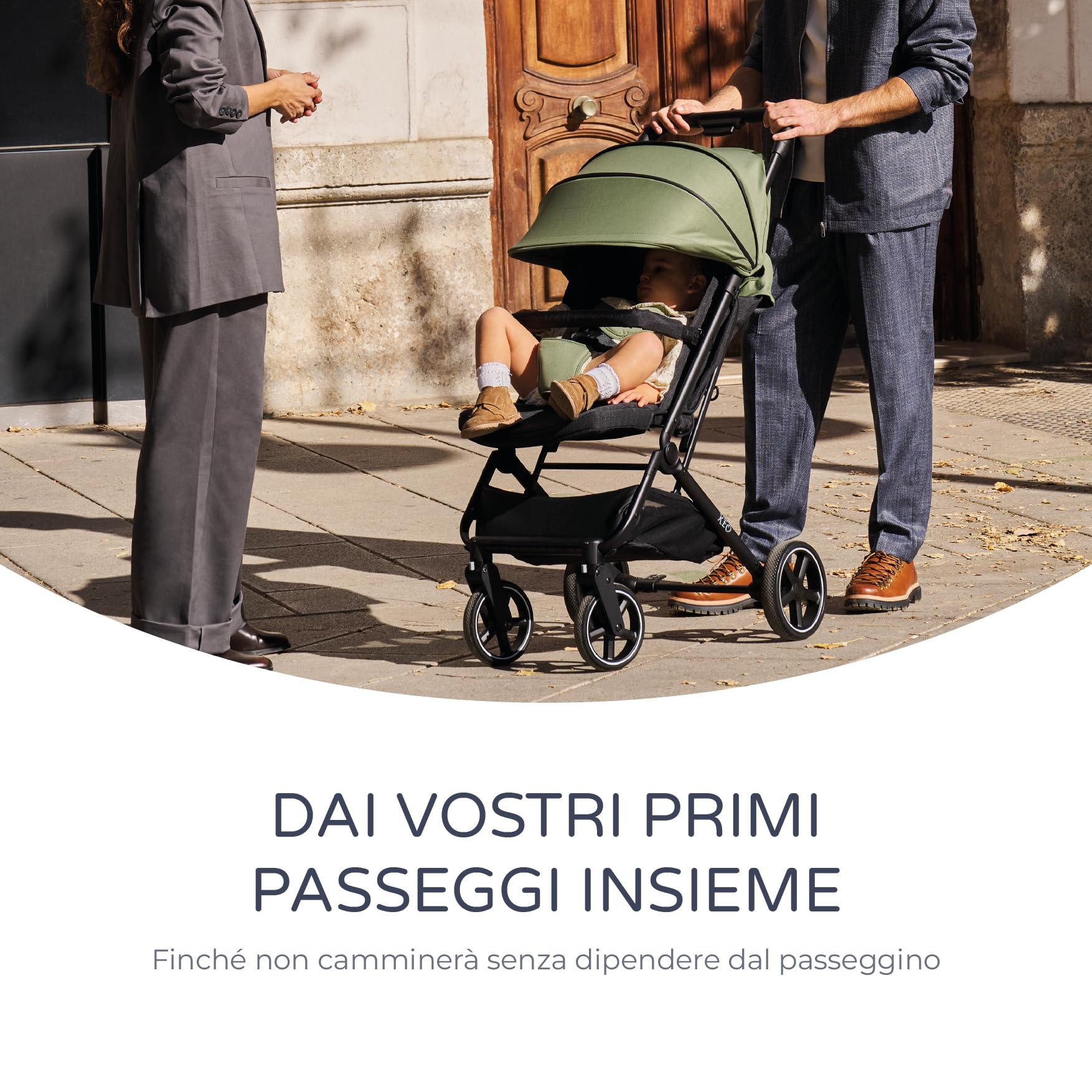 MS Keo Passeggino - Passeggino, Ultraleggero e Compatto - Fino a 22 Kg, Capottina Allungabile e Pieghevole tipo Libro (Grigio)