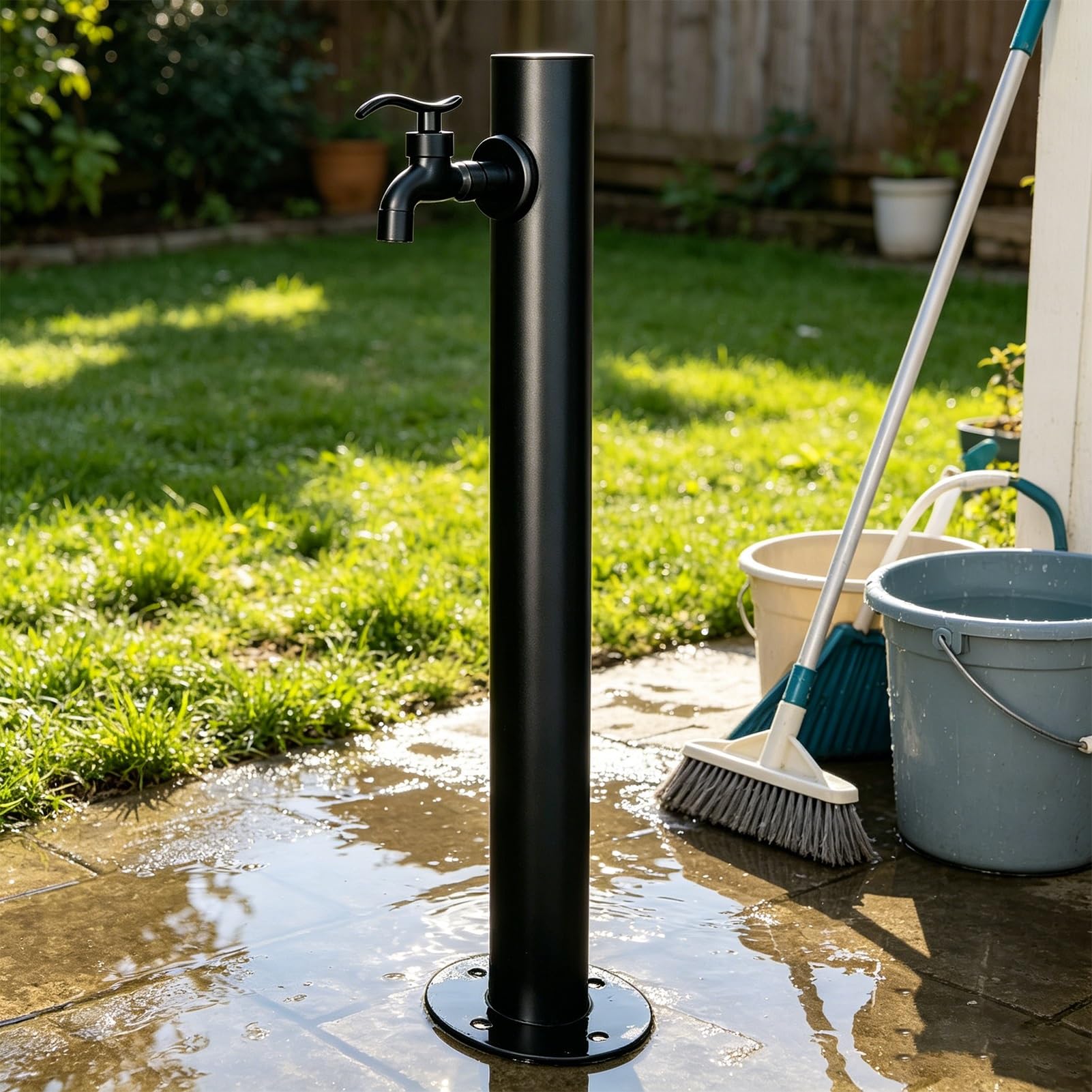 Lonmrrton D Outdoor Standing Water Tap Garden Water Column Floor Mount Yar Hydrant For Backyar Lawn Irrigation, Ecorative Water Feature Fountain Faucet Post