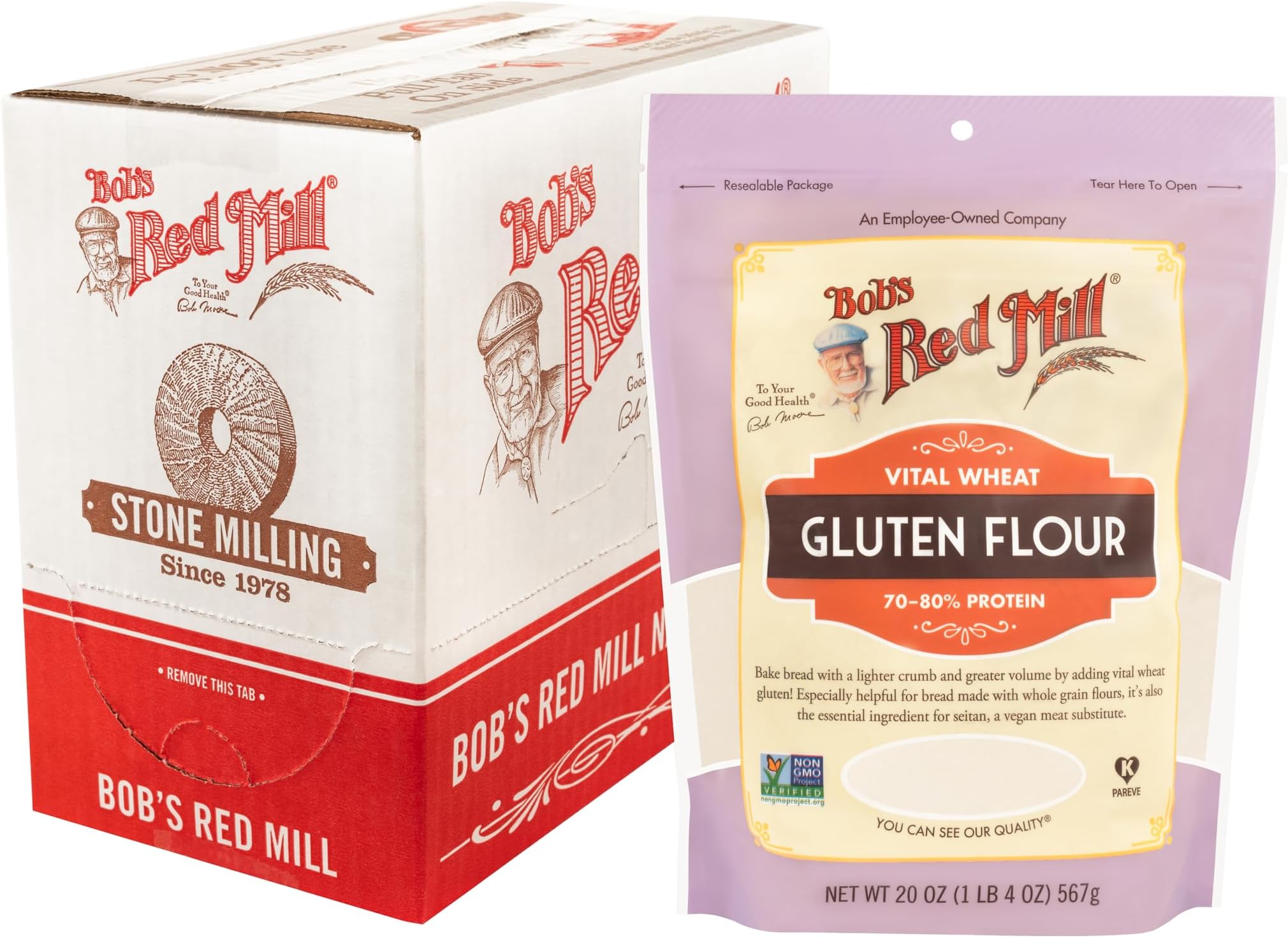 Vital Wheat Gluten Flour, 20oz (Pack of 1) - Vegan, Keto Friendly, Kosher