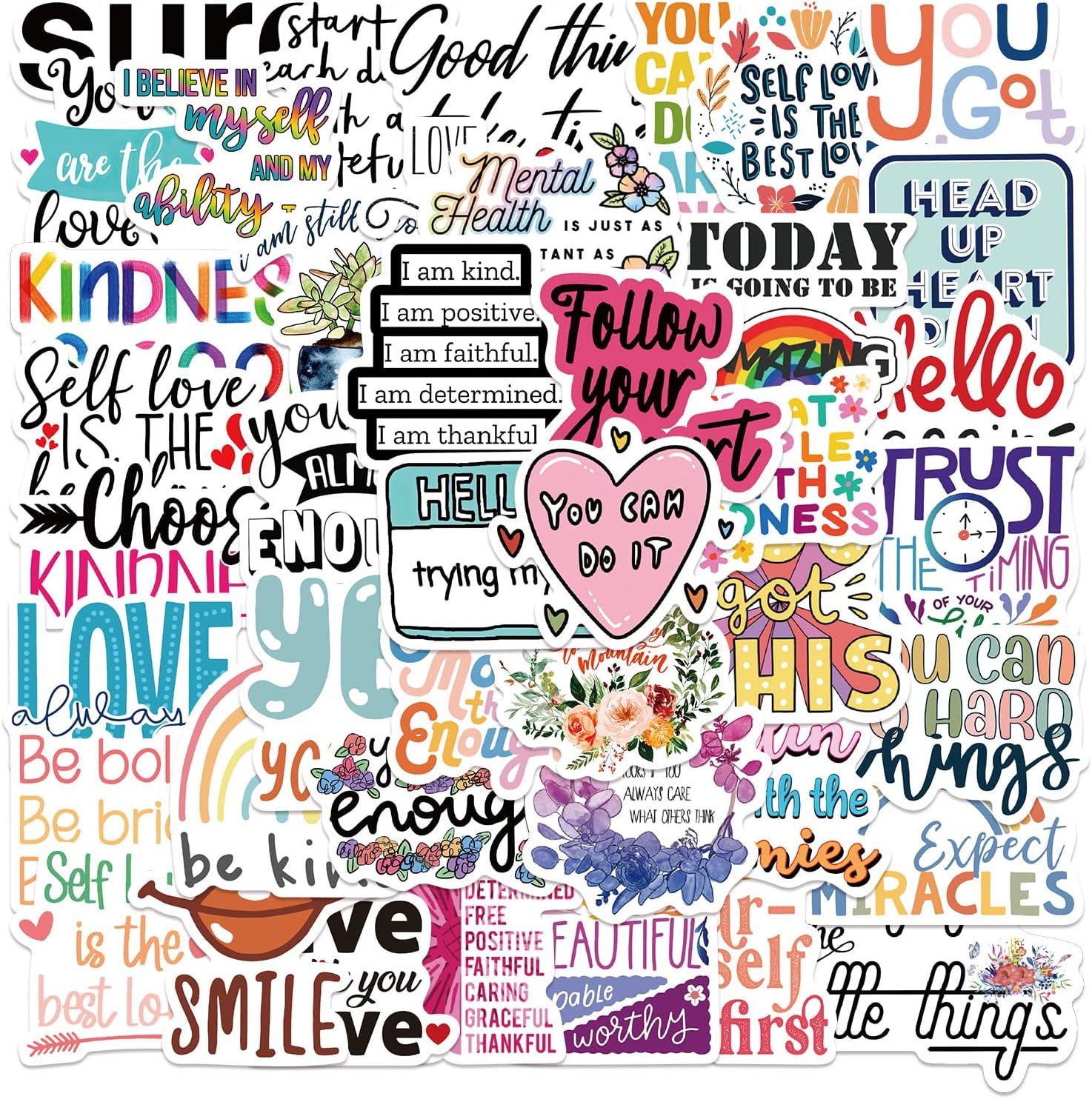 Inspirational Stickers for Water Bottles, Positive Quote Stickers for Laptop