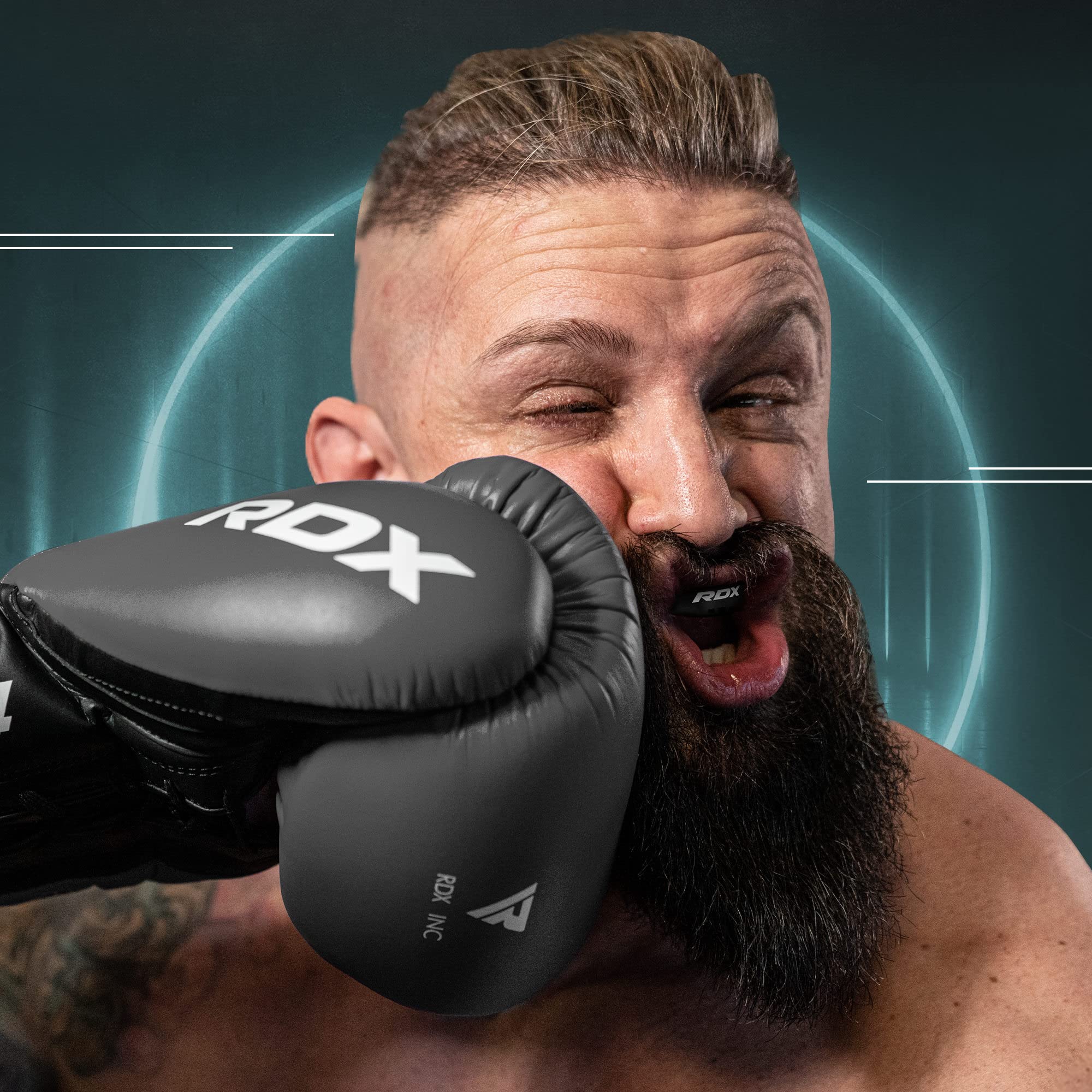 RDX Protège-Dents, Gouttière Coque Dentaire Pour Rugby, MMA, Hockey, Judo, Karaté, Arts Martiaux et Boxe, Respirant et Ajustable, Contient une boîte de rangement unique.