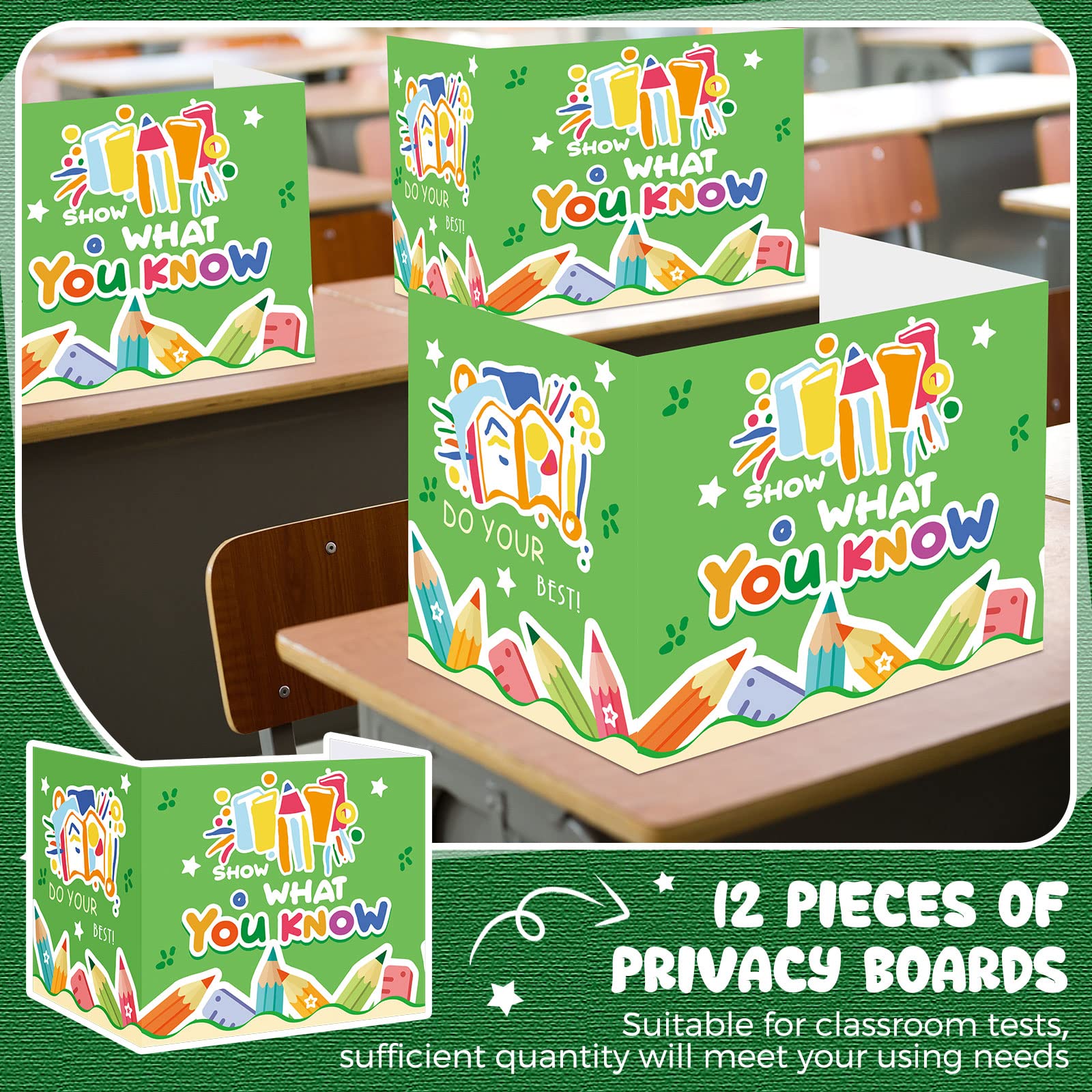 Harloon Schreibtisch-Trennwände 24 Stück - Sichtschutz Für Schüler & Studenten 40x30cm