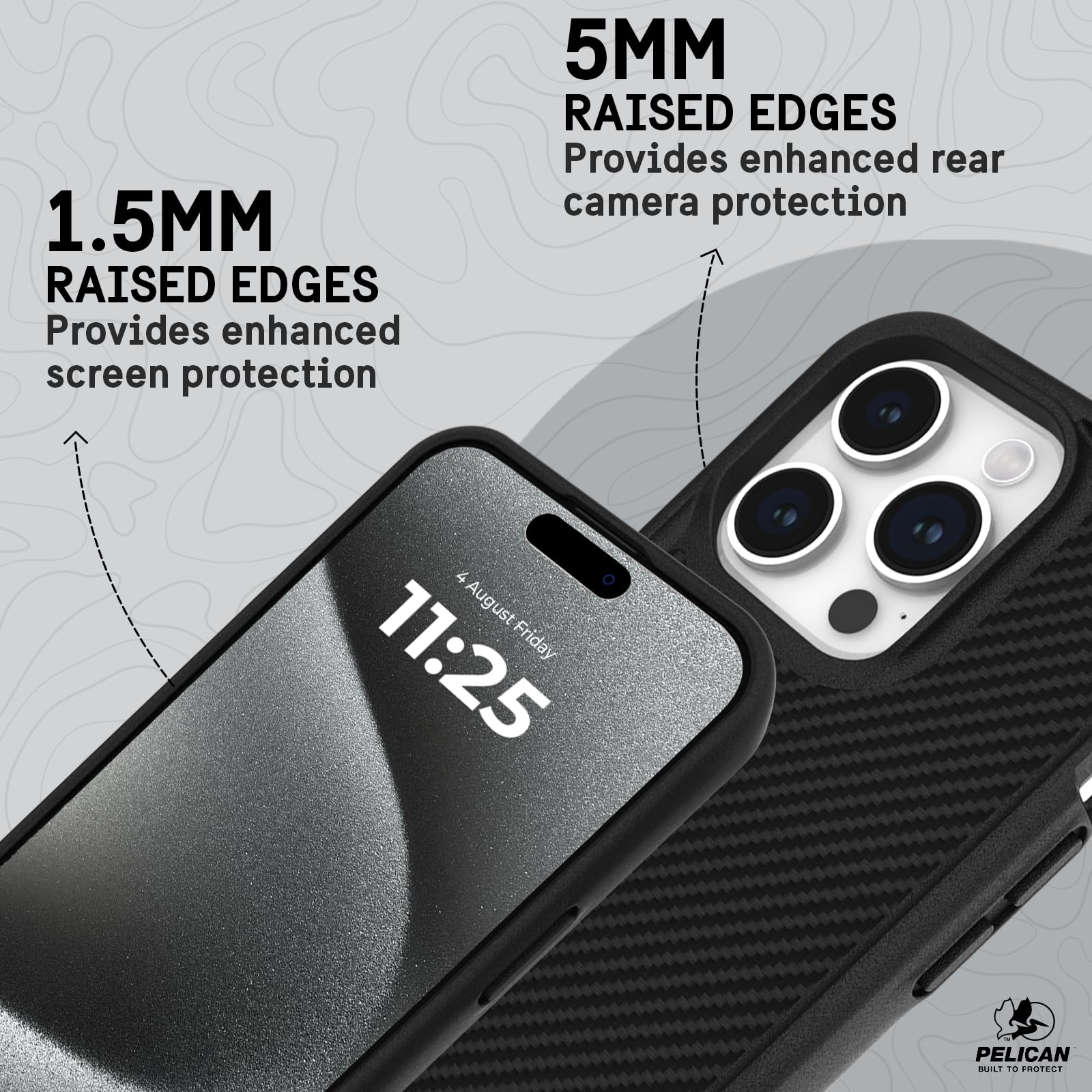 Pelican Protector Series - iPhone 15 Pro Hülle 6,1 Zoll [kompatibel mit MagSafe] Magnetische Handyhülle mit Anti-Scratch Tech [16 Fuß MIL-Grade Fallschutz] Schutzhülle für iPhone 15 Pro - Carbon