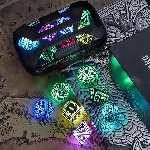 Miniatura 6 de FONVGOGO Dados LED, dados DND iluminados, recargables, intermitentes, juego de dados D&D intermitentes electrónicos intermitentes para Dungeons and