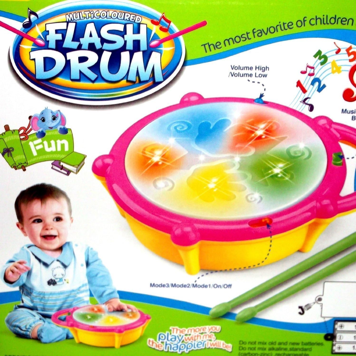 Kiabh Flash Drum Musical Toy