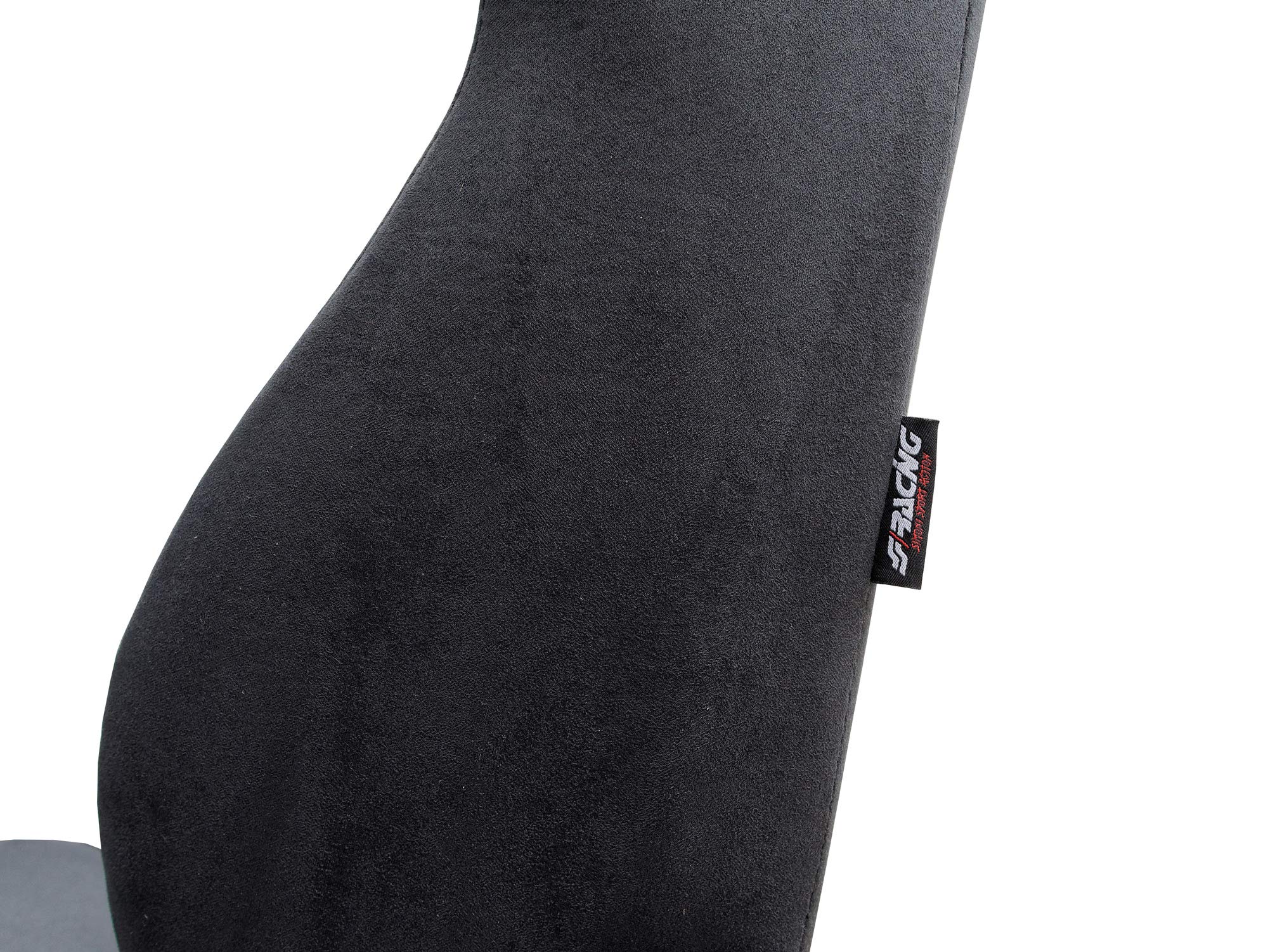 Simoni Racing SRS/12 Sedile Sportivo Universale Charles, reclinabile e Ribaltabile, Rivestito in Velluto Nero con Cuciture Nere