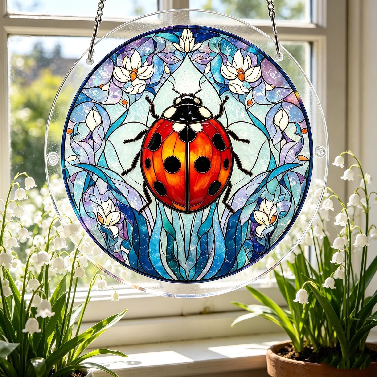 Acrylic Puzzles Suncatcher, Animals Window Hanging, 7.4 Inch Sun Catcher Puzzles, Garden Decoration for Women Men Mom Birthday Gift Home Decor (M)