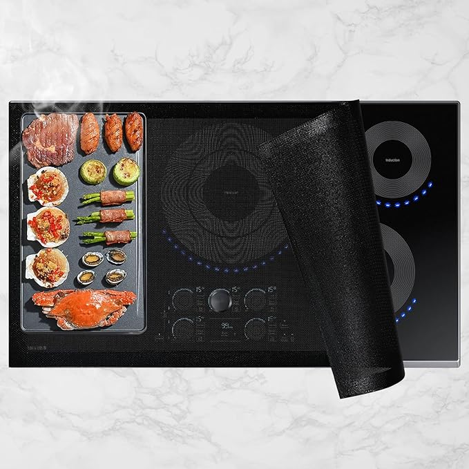 KitchenRaku Induction Hob Protector 61x53cm, Mesh Silicone