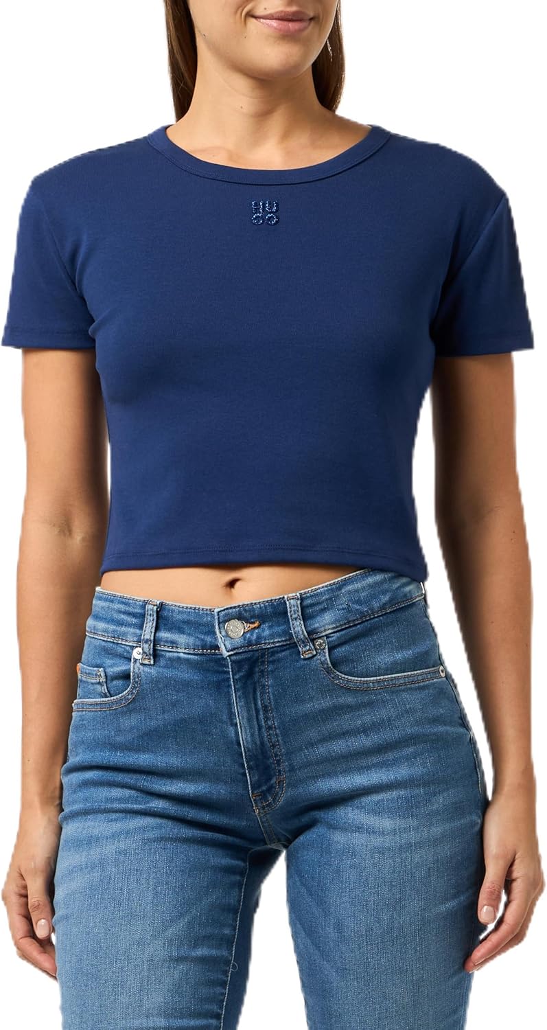 HUGO Women's Stacked Logo Baby Tee