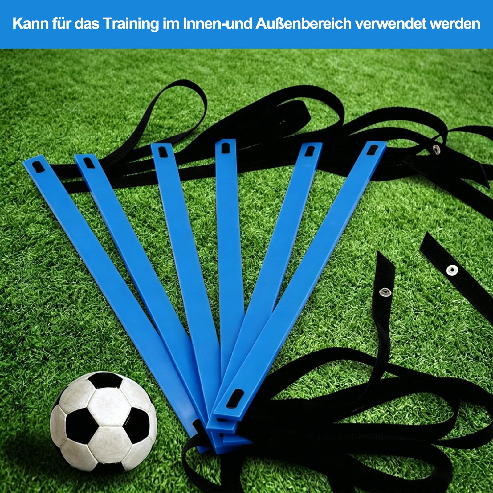 Koordinationsleiter - 6M Koordinationsleiter mit 20 Hütchen,Trainingsleiter Geschwindigkeit Schnelligkeitsleiter Agility/Speed Ladder, 42 cm Breite, Hürden Trainieren Kraft, Ausdauer,Technik zuhause