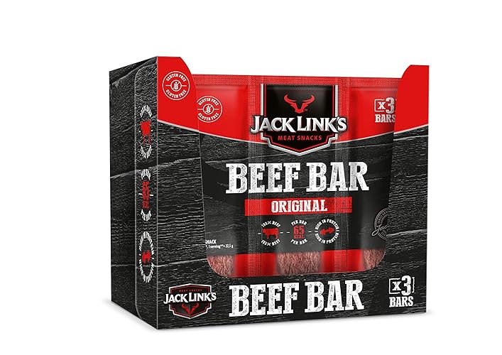 Jack Links Protein Riegel Beef Original – 30er Pack (30 x 22,5 g) – Low Carb Proteinriegel - Eiweißriegel - Protein Bar - Energieriegel - Snack für unterwegs und im Gym, Fitness - High Protein Snack - Original - 22.5 g (30er Pack)