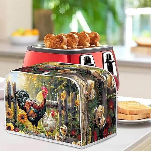 Vista 12 de JEOCODY Cubiertas para horno tostador, funda extragrande para hacer pan de flores azules, se adapta a la mayoría de tostadoras estándar de 2 Colibrí