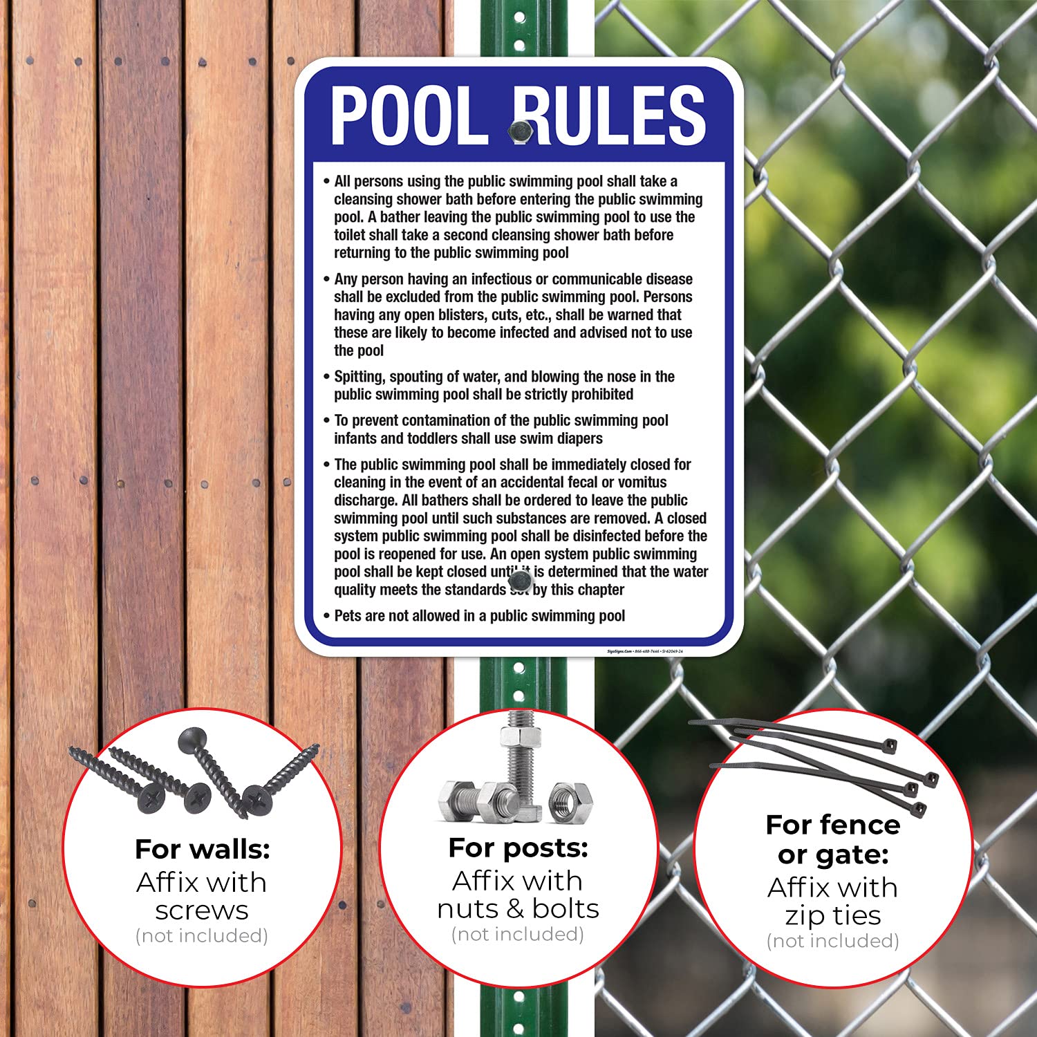 Hawaii Pool Rules Sign, Complies with State of Hawaii Pool Safety Code, 18x24 Inches, Rust Free .063 Aluminum, Fade Resistant, Made in USA