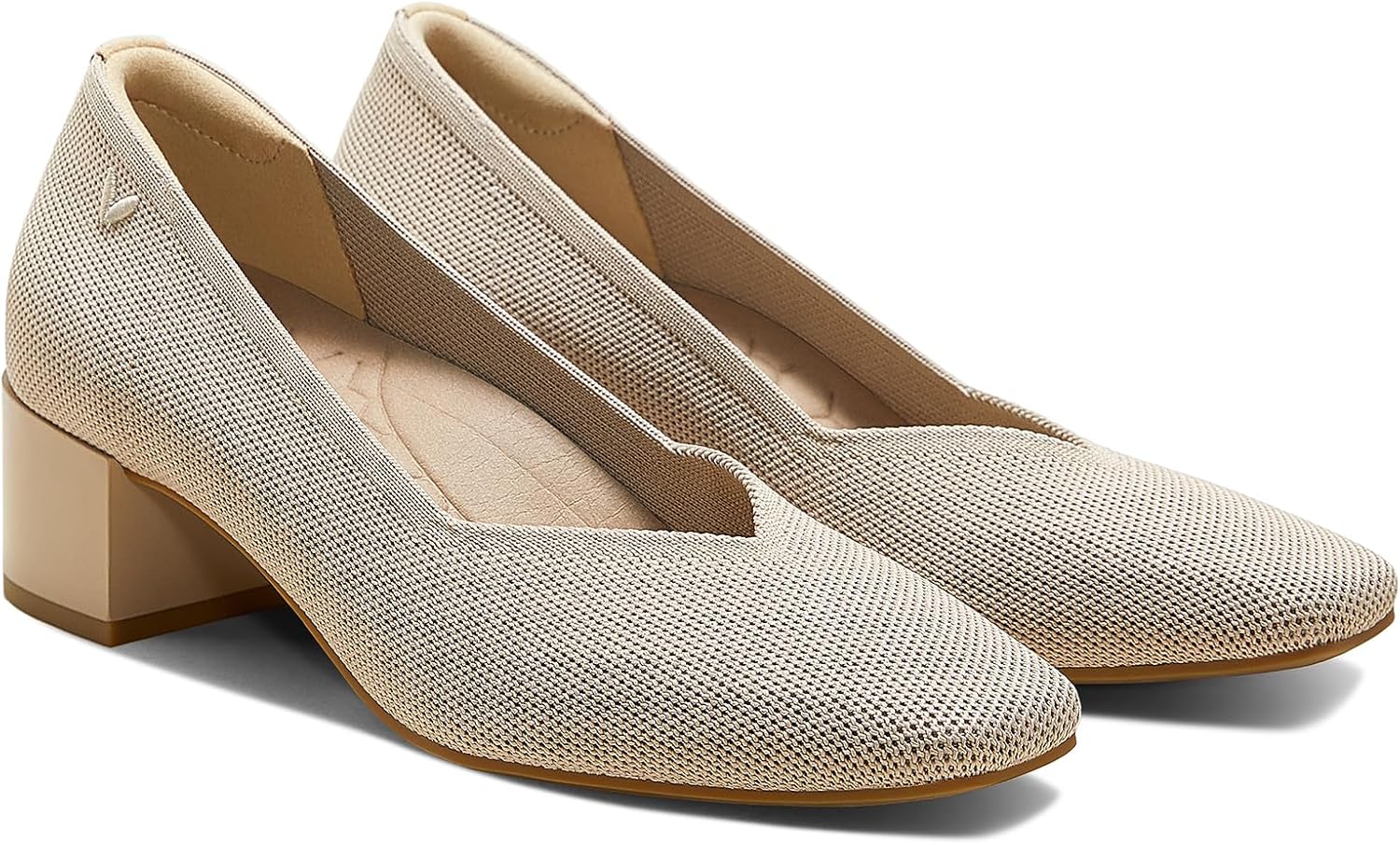 VIVAIA Megan Square-Toe Stress Free Chunky Heels for Women Arch Support Smart Casual
