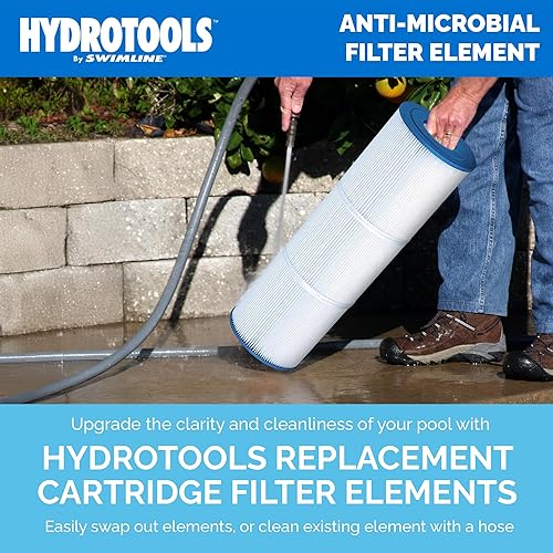 Vista 117 de SWIMLINE HYDROTOOLS - Tanque de cartucho de piscina sobre el suelo y elemento de filtro de repuesto, 100 pies cuadrados Sistema de filtración