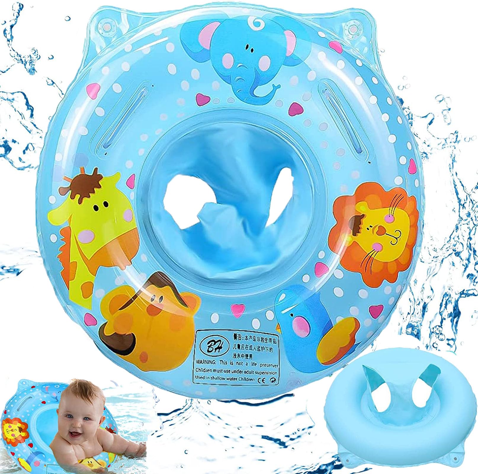 SunAurora Anillo de natación para bebés,Flotador para bebés Inflable, Anillo de natación para niños con Asiento,Piscina hinchables Flotador para bebés de 6 a 36 Meses