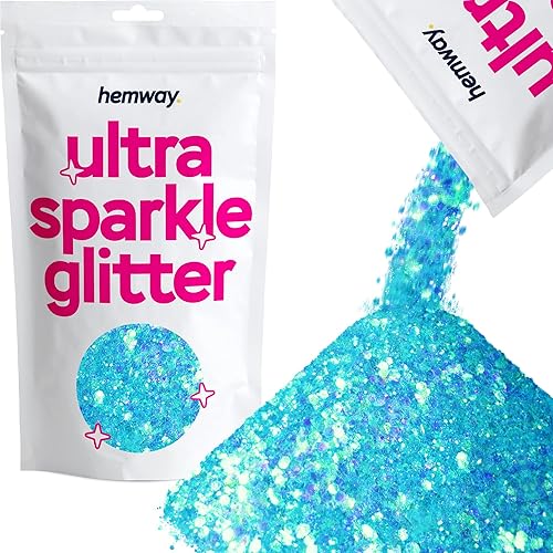 Miniatura 1 de Hemway Sirena Azul Mezcla Brillantina Polvo Multiusos Grueso Polvo Artes y Manualidades Decoración Bodas Flores Cosmética Cara Ojos Cuerpo Uñas Piel