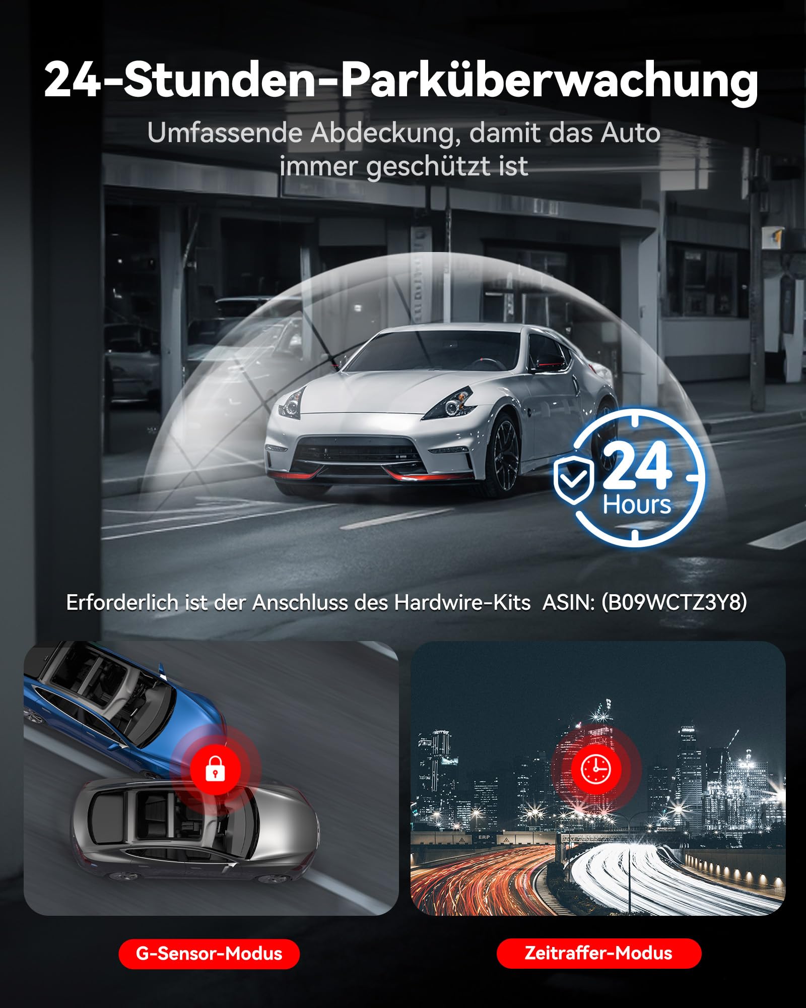 REDTIGER 4K STARVIS 2 Dashcam Auto Vorne Hinten Touchscreen 3.18 Zoll Sprachsteuerung WiFi 6 GPS 2160P UHD Nachtsicht Parkmonitor F7N Touch