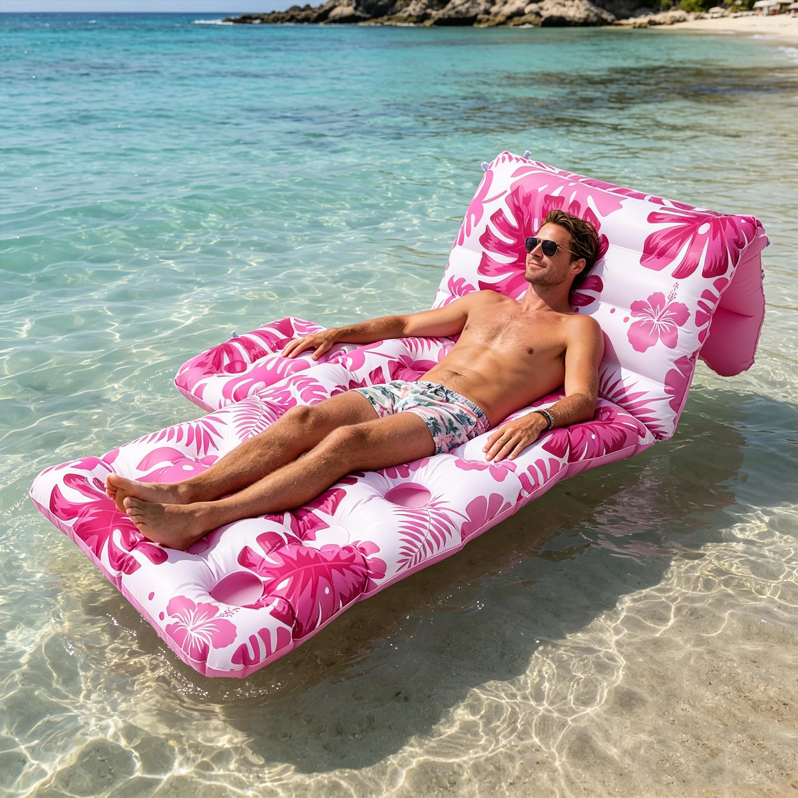 Radeaux De Piscine Gonflables 59 X 33 Pouces Grande Chaise