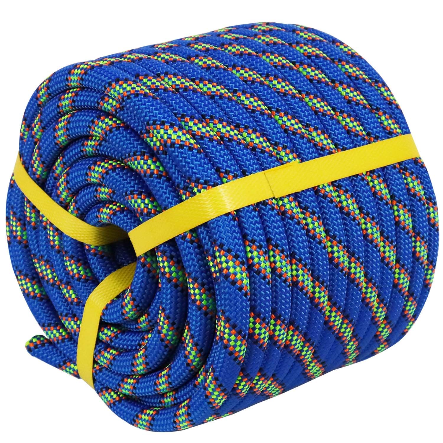 Crayza Blue Double Braided Arborist Rope (1/2 In X 150 Ft) Polyester Rope Bull Rope 48 Strands For Tree Work Climbing Pulling Swing Sailing,