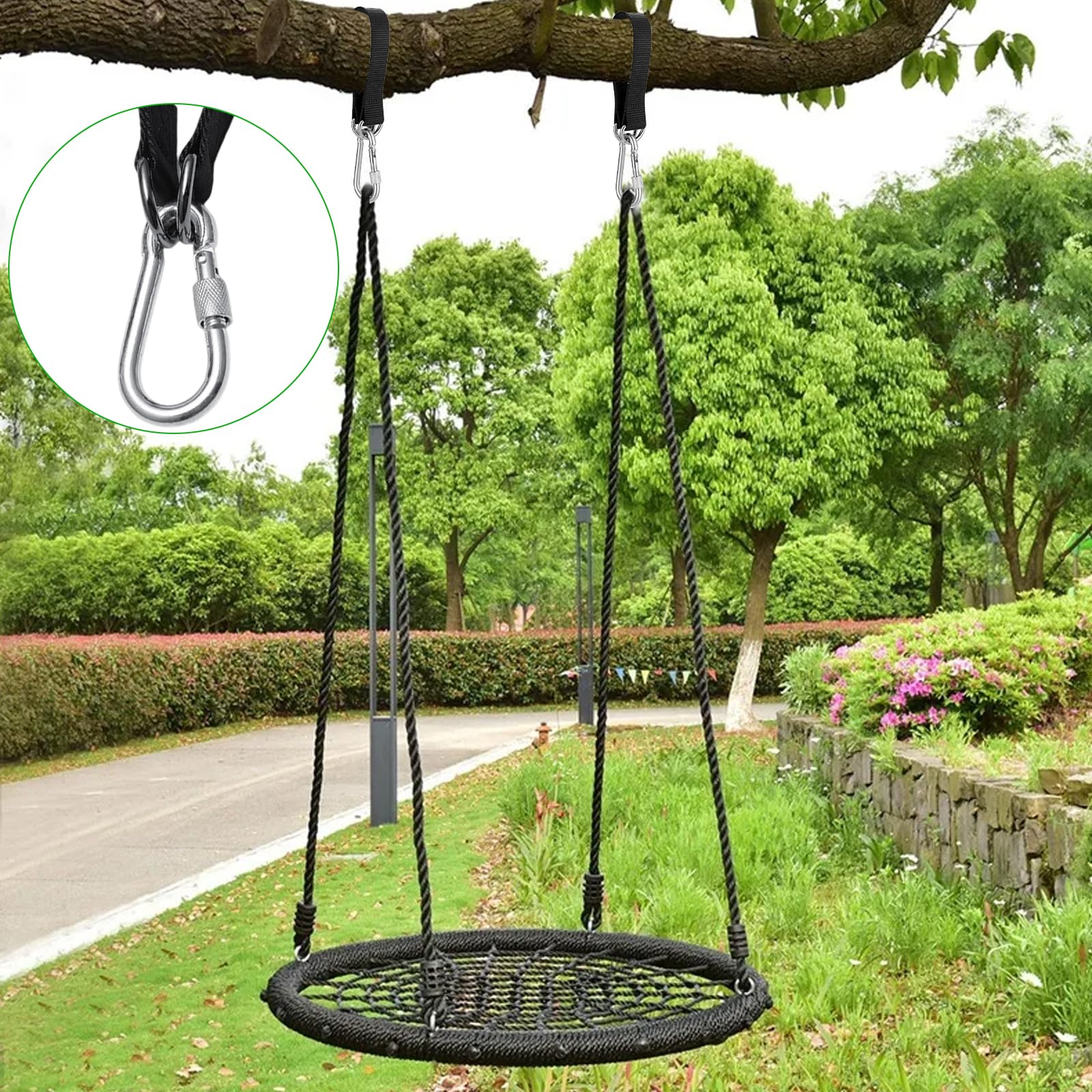 Xutong Schaukel Aufhängung Set - 2 Schwerlast Gurte Mit Karabinern 400kg