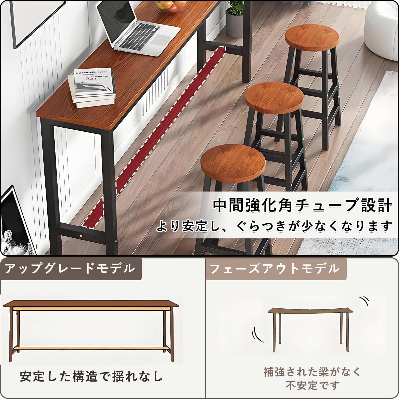 Amazon.co.jp: バーテーブルセットカウンターテーブルセット きて
