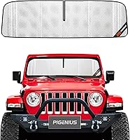 Vista 9 de Protección solar para parabrisas Pigenius para Jeep Wrangler JL 2018-2025, protector solar para ventana delantera Gladiator 2020-2025 - AstraGuard