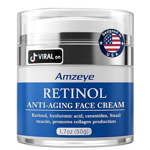 Crema facial con retinol para antienvejecimiento y antienvejecimiento con ácido hialurónico, ceramidas y mucina de caracol, crema de noche