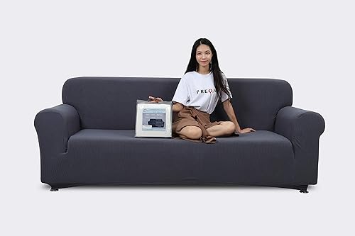 Miniatura 3 de Funda de sofá de 3 plazas, tela jacquard de poliéster y elastano, elástica, para hotel, hotel, hotel, resort, alquiler y uso comercial, se adapta a