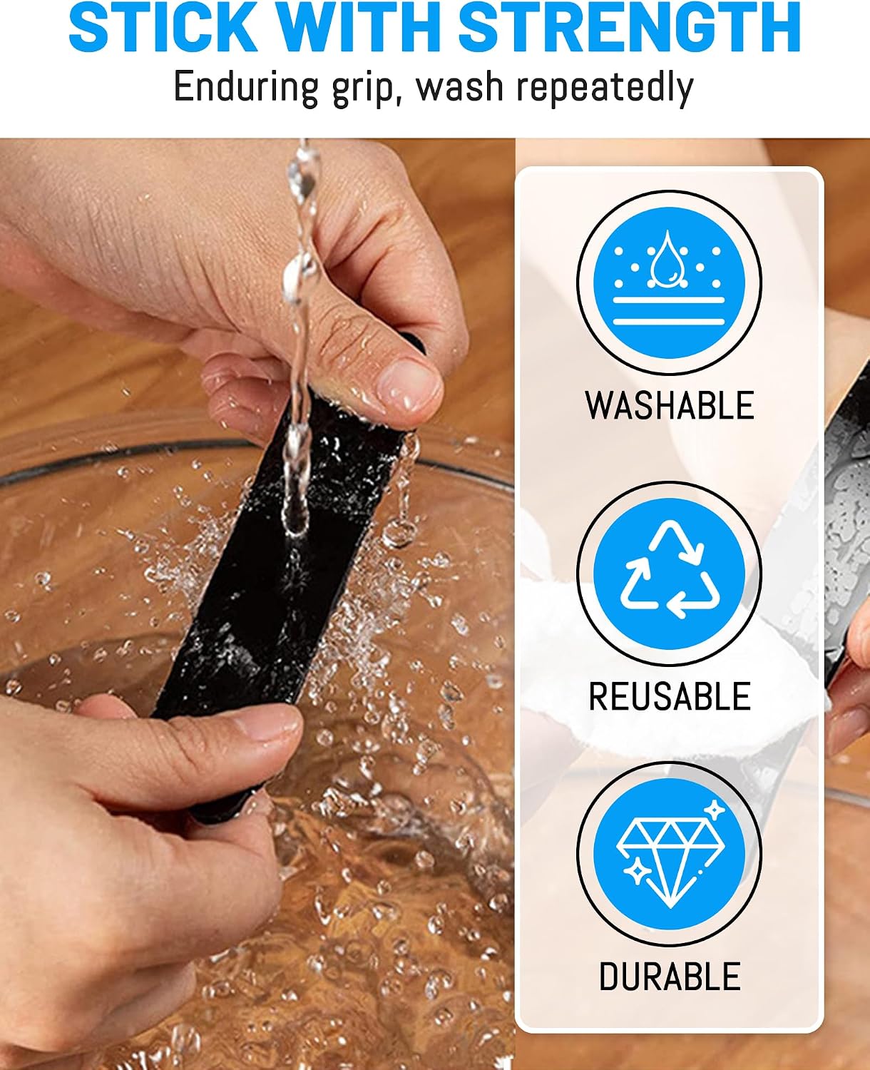20 PCS Reusable Washable Grippers for Rugs, Highly adhesive and thin，Removable Rug Tape,Double Sided Non-Slip Rug Pads for Hardwood Floors and Carpet Corners,Keep Area Rugs Corners from Curling .