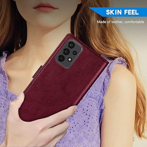 Miniatura 6 de ZZXX Funda tipo cartera para Samsung Galaxy A23 5G4G con bloqueo RFID, ranura para tarjetas, cierre magnético, funda protectora de cuero para Galaxy