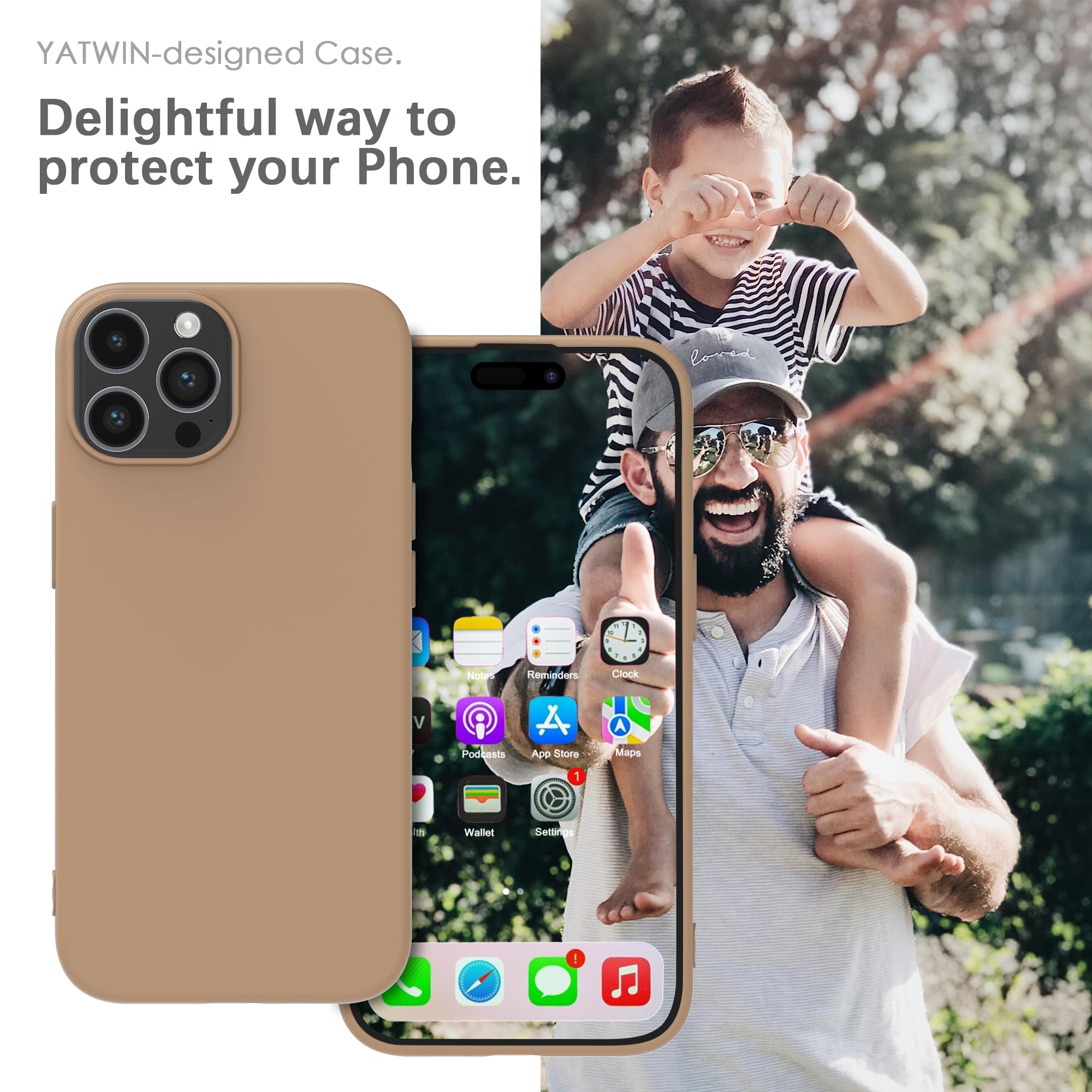 YATWIN Silicone Case for iPhone 14 Pro, Soft-Touch, Shockproof, DustProof - Image 2