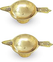 BENGALEN Brass Diya Auspicious Lakshmi Deep for Pooja Room Home Office Festive Decor Gift for Diwali Housewarming Ganesh Chaturthi Puja Festival 2 Pcs