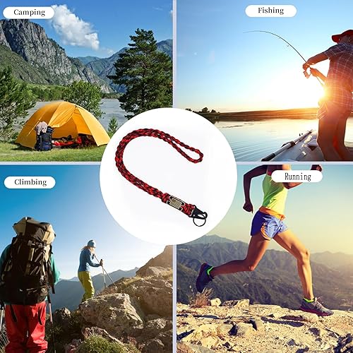 Miniatura 7 de Llavero de cuerda de paracaídas trenzada resistente con bandera de Estados Unidos, collar de cuerda de paracaídas, cordón trenzado fuerte con clip