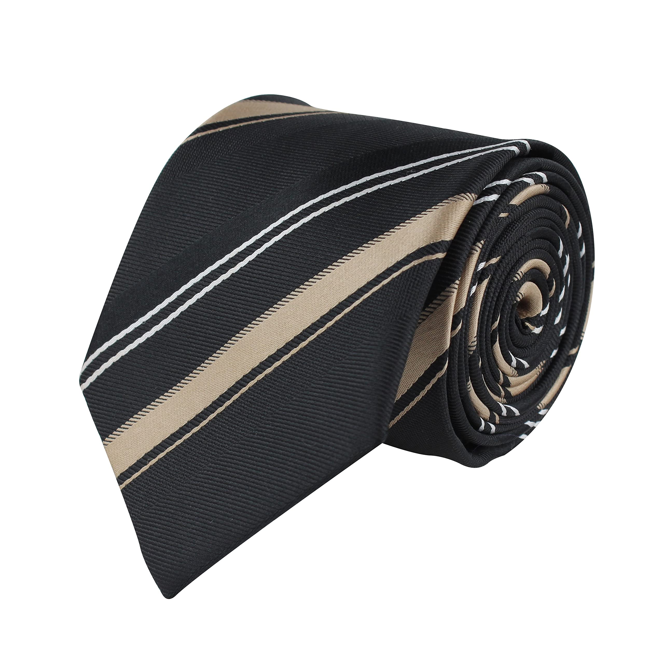 kovove Kavove The Smoothing Striped Black Necktie For Men-picture-2