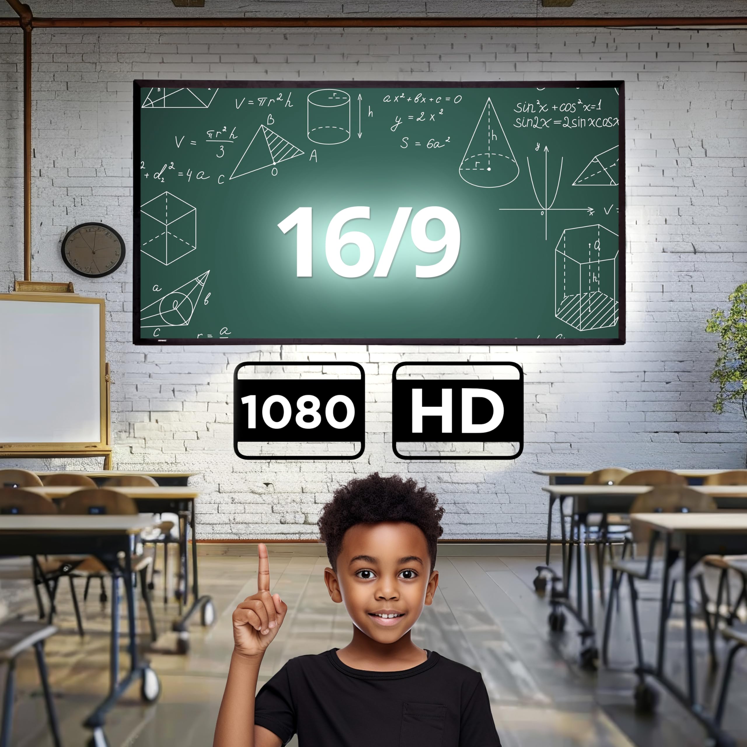 Duronic SFPS120 16:9 Schermo di Proiezione per Videoproiettore 120 Pollici | Montaggio a Parete o Treppiede, Perfetto per Casa, Ufficio, Conferenze e Scuola